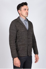 MELANGE BROWN WOOL JACKET WITH BUTTONS