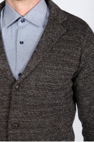 MELANGE BROWN WOOL JACKET WITH BUTTONS
