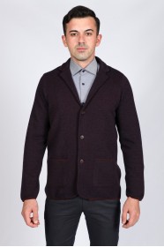 MEDIUM BURGUNDY WOOL JACKET WITH BUTTONS