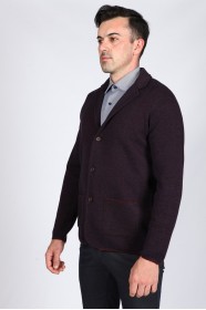 MEDIUM BURGUNDY WOOL JACKET WITH BUTTONS