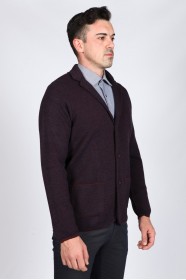 MEDIUM BURGUNDY WOOL JACKET WITH BUTTONS