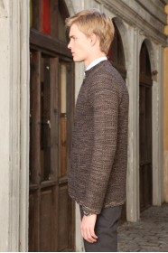 LıGHT BROWN COLOR STAND-UP COLLAR WOOL JACKET WİTH BUTTONS AND POCKETS