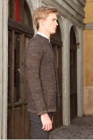 LıGHT BROWN COLOR STAND-UP COLLAR WOOL JACKET WİTH BUTTONS AND POCKETS