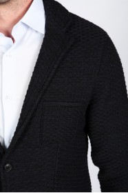 NAVY BLUE WOOL JACKET WITH BUTTONS