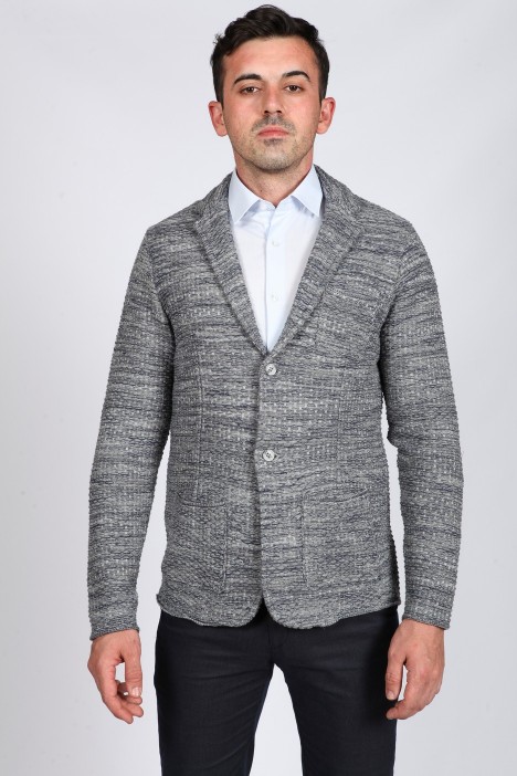 MEDIUM GRAY WOOL JACKET WITH BUTTONS