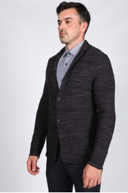 DARK GRAY WOOL JACKET WITH BUTTONS
