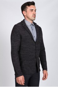 DARK GRAY WOOL JACKET WITH BUTTONS
