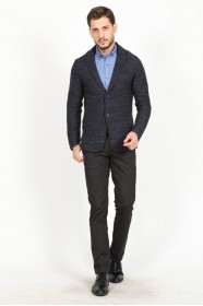 PARLIAMENT- BLACK WOOL JACKET WITH BUTTONS