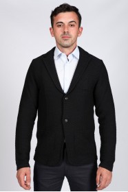 BLACK WOOL JACKET WITH BUTTONS