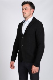 BLACK WOOL JACKET WITH BUTTONS