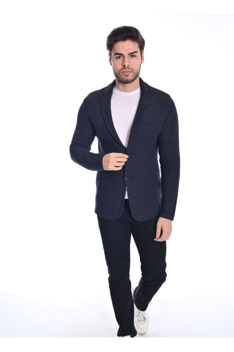 MELANGE BROWN WOOL JACKET WITH BUTTONS