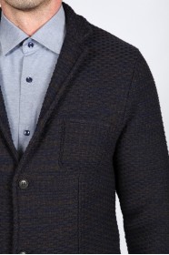 MELANGE BROWN WOOL JACKET WITH BUTTONS