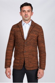 ORANGE WOOL JACKET WITH BUTTONS