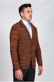 ORANGE WOOL JACKET WITH BUTTONS