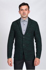 WOOL JACKET WITH BUTTONS. DARK GREEN 