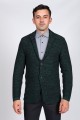 MELANGE LIGHT BLUE WOOL JACKET WITH BUTTONS