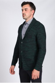 WOOL JACKET WITH BUTTONS. DARK GREEN 