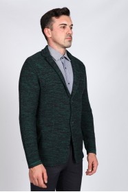 WOOL JACKET WITH BUTTONS. DARK GREEN 