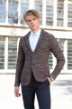 MELANGE BROWN WOOL JACKET WITH BUTTONS