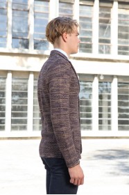 PURPLE-BROWN WOOL JACKET WITH BUTTONS