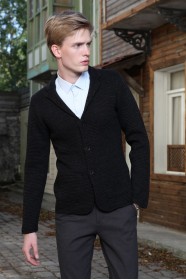 BLACK WOOL JACKET WITH BUTTONS