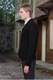 BLACK WOOL JACKET WITH BUTTONS