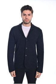 NAVY BLUE WOOL JACKET WITH BUTTONS