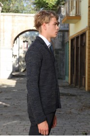 KHAKI WOOL JACKET WITH BUTTONS