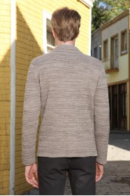 DARK BEIGE WOOL JACKET WITH BUTTONS