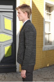 DARK GREY WOOL JACKET WITH BUTTONS