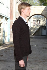 MEDIUM BURGUNDY WOOL JACKET WITH BUTTONS