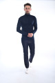 NAVY BLUE COLOR BASIC HIGH NECK SWEATER