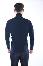 NAVY BLUE COLOR TURTLENECK SWEATER