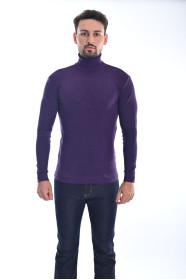 DARK PURPLE COLOR TURTLENECK SWEATER