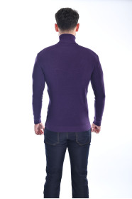 DARK PURPLE COLOR TURTLENECK SWEATER