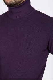 DARK PURPLE COLOR TURTLENECK SWEATER