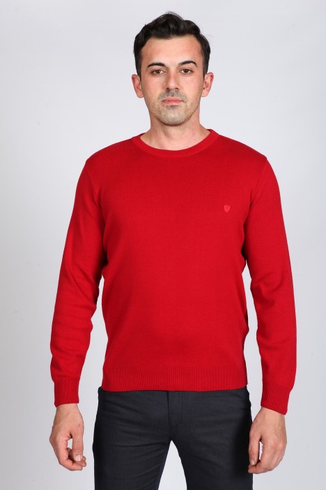 CREW- NECK SWEATHER RED