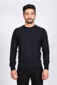 LIGHT DARK BLUE COLOR EMBOSSED TEXTURED WOOL SWEATER