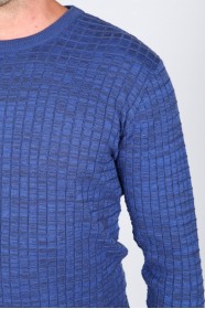 DOUBLE-KNIT SWEATER WİTH BLUE COLOR