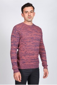 DOUBLE-KNIT SWEATER WİTH BRİCK COLOR