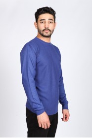 ROUND NECK WOOL SWEATER. LIGHT-PARLIAMENT