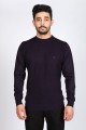 ROUND NECK WOOL SWEATER. BRICK-COLOR
