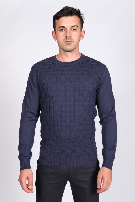 PARLIAMENT COLOR EMBOSSED TEXTURED WOOL SWEATER