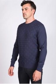 PARLIAMENT COLOR EMBOSSED TEXTURED WOOL SWEATER