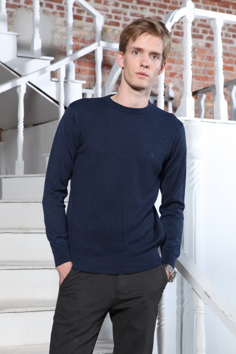 PARLIAMENT COLOR ROUND NECK WOOL BLEND SWEATER