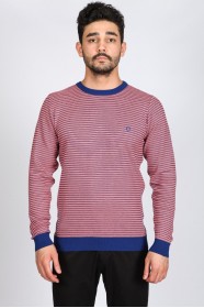 SAX BLUE COLOR COTTON KNIT SWEATER
