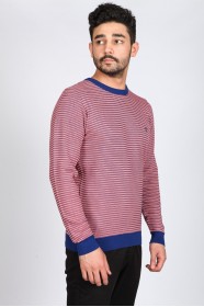 SAX BLUE COLOR COTTON KNIT SWEATER