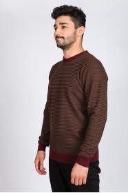 DARK BORDO COLOR COTTON KNIT SWEATER
