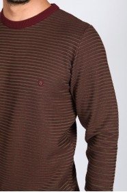 DARK BORDO COLOR COTTON KNIT SWEATER
