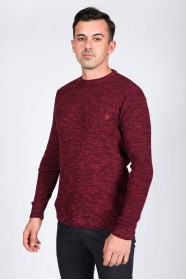 FUCHYA COLOR ROUND NECK WOOL BLEND SWEATER